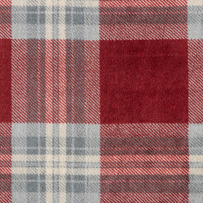 Hebký fleece Kostka – karmínově červená/světle šedá, image number 1