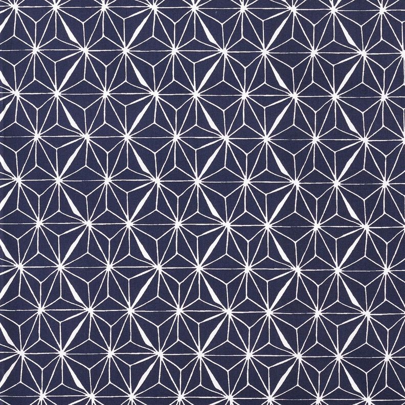 Povrstvená bavlna Grafické hvězdy – namornicka modr/bílá,  image number 1