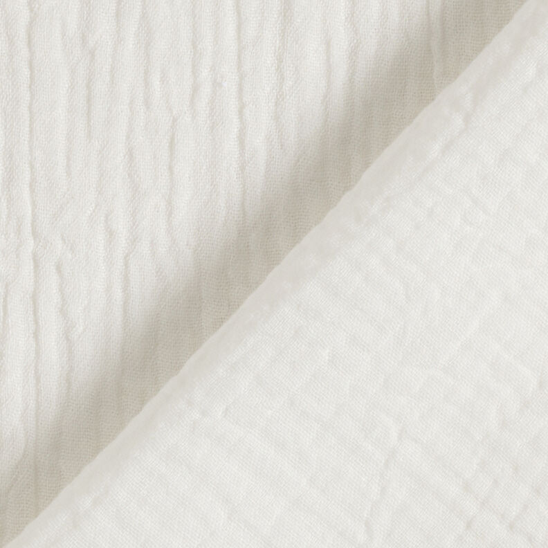Mušelín / dvojitá mačkaná tkanina – vlněná bílá,  image number 4