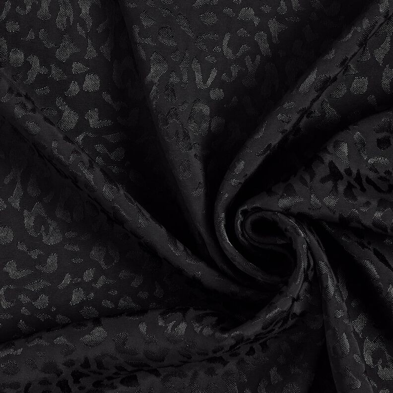Viskózová tkanina leopardí vzor – černá,  image number 3