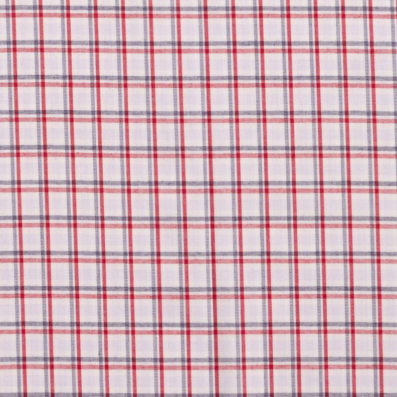 Košilová tkanina offsetové kostky – bílá/namornicka modr,  image number 1