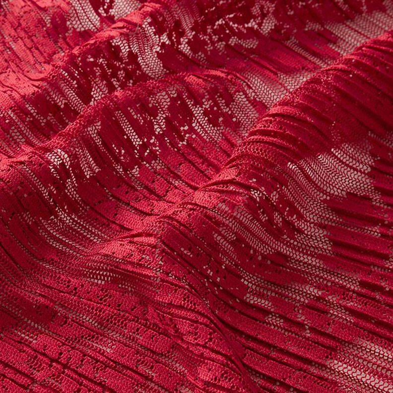 Plisované krajkové květy – karmínově červená,  image number 2