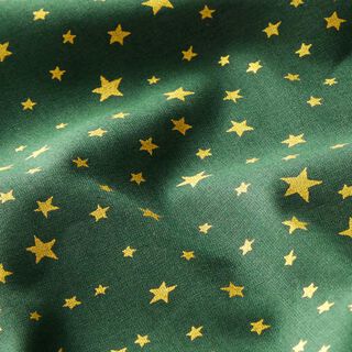 Dekorační látka kreton Vánoční hvězdné nebe – tmavě zelená, 
