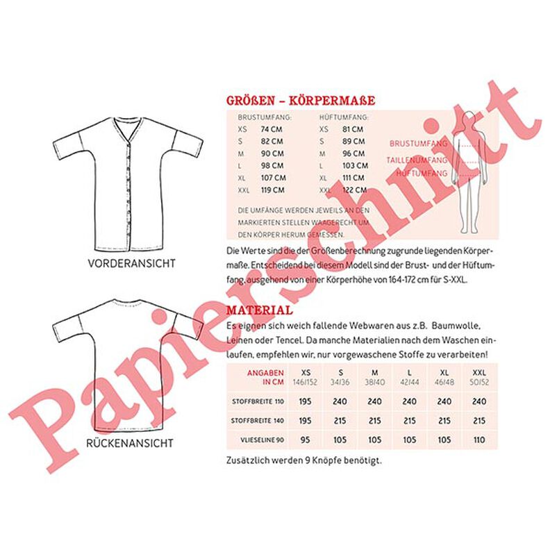 FRAU EDDA rovné halenkové šaty s knoflíkovou légou a kapsami | Studio Schnittreif | XS-XXL,  image number 12