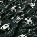 Bavlněný žerzej Fotbalové branky | Glitzerpüppi – černá/šedá, 
