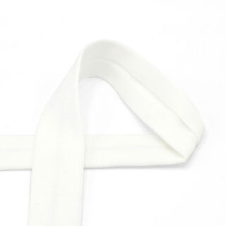 Šikmý proužek Bavlněný žerzej [20 mm] – vlněná bílá, 