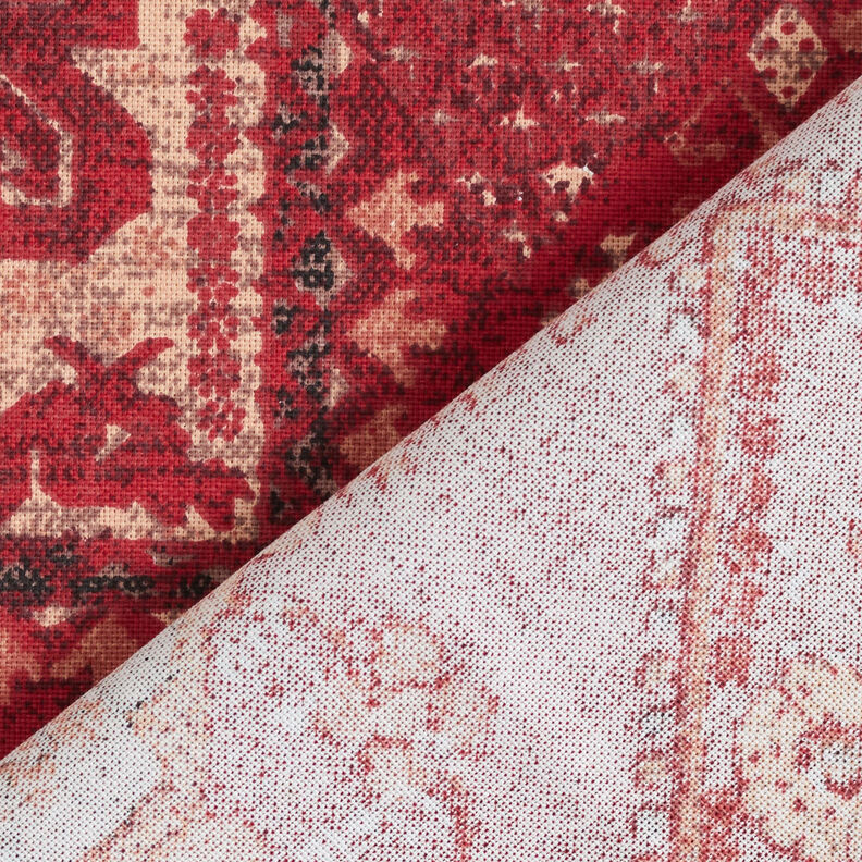 Dekorační látka Polopanama Koberec Kilim – karmínově červená,  image number 4