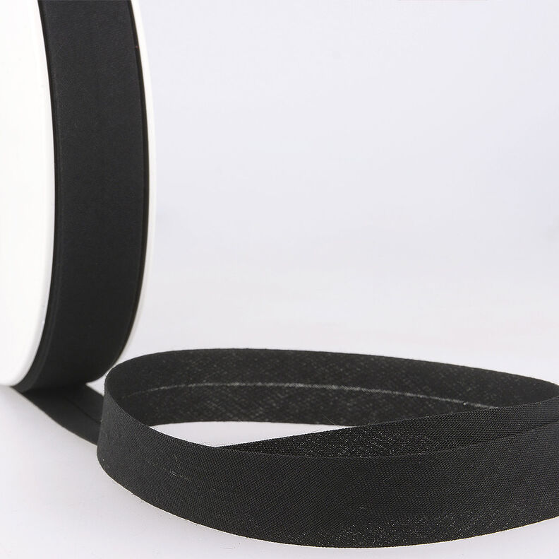 Šikmý proužek Polycotton [20 mm] – černá,  image number 1