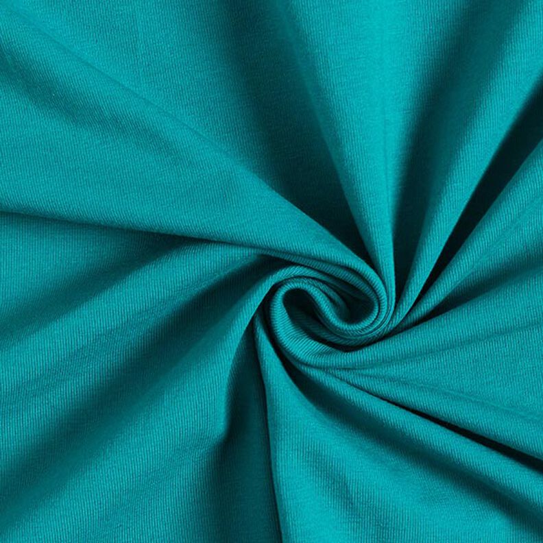 Bavlněný žerzej Medium jednobarevný – petrolejová,  image number 1