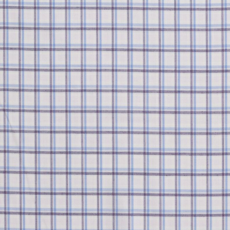 Košilová tkanina offsetové kostky – bílá/světle modra,  image number 1
