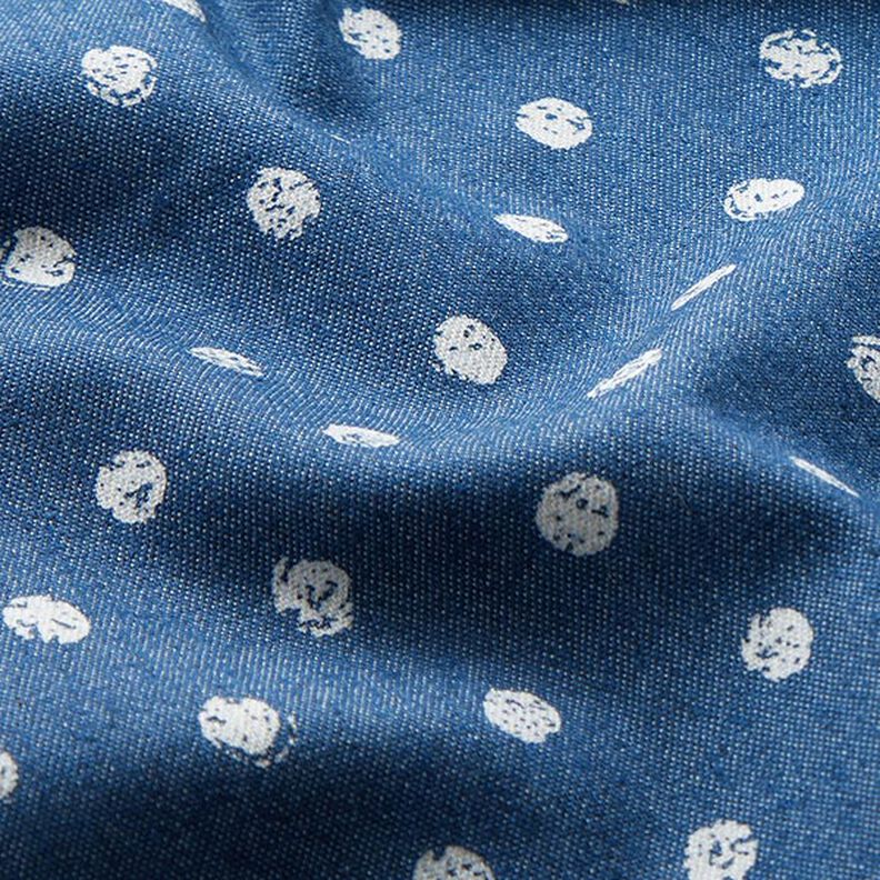 Strečová džínovina s puntíky – džínově modrá,  image number 2