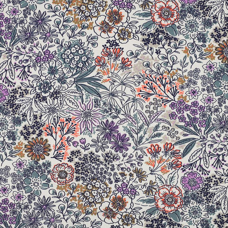 Bavlněný popelín Divoké květiny | Poppy Fabrics – bílá,  image number 1