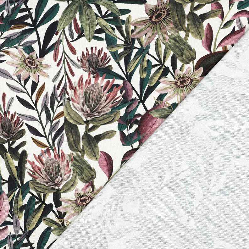 Dekorační látka Plátno Umělecké květiny – slonová kost/tmavá borovice,  image number 4