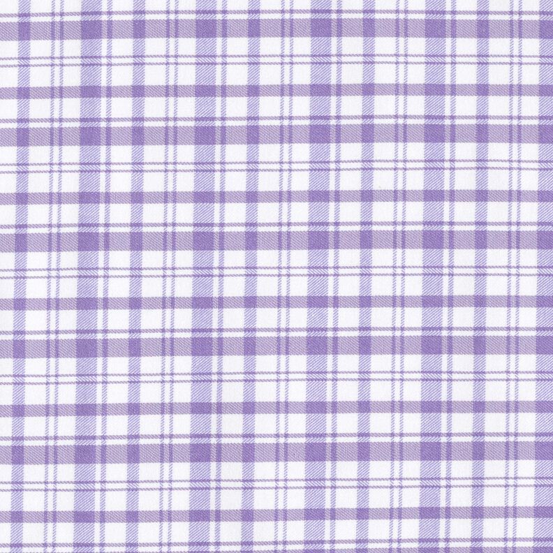 Bavlněný streč káro – bílá/levandulová,  image number 1