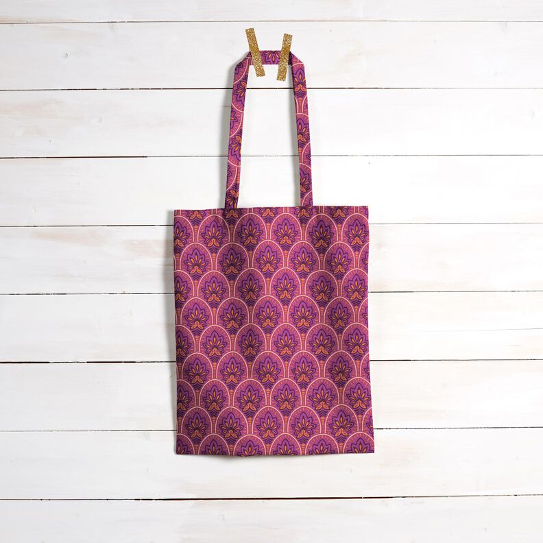 Povrstvená bavlna Abstraktní předměty – purpurová,  image number 8