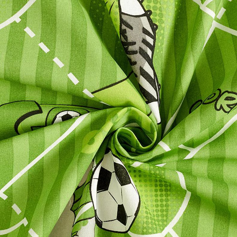 Dekorační látka Polopanama Fotbalový zápas – zelená,  image number 4