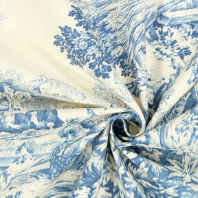 Toile de Jouy – ocelová modr, 