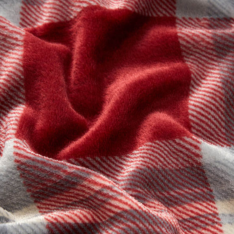 Hebký fleece Kostka – karmínově červená/světle šedá,  image number 2