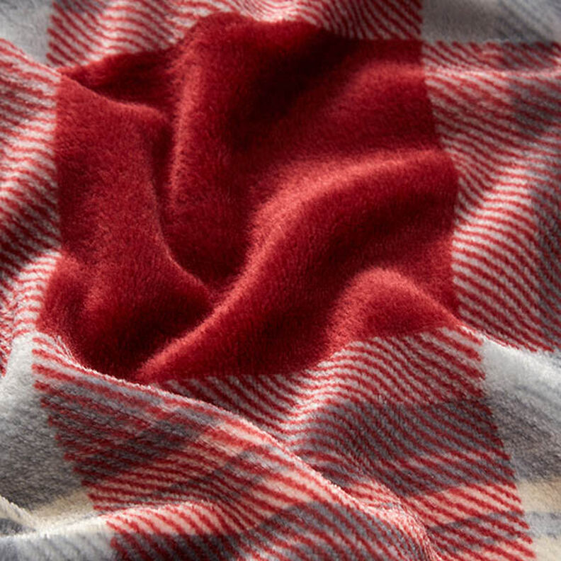 Hebký fleece Kostka – karmínově červená/světle šedá, image number 2