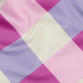Bavlněný satén Large Gingham | Nerida Hansen – pastelově fialová/vlněná bílá, 