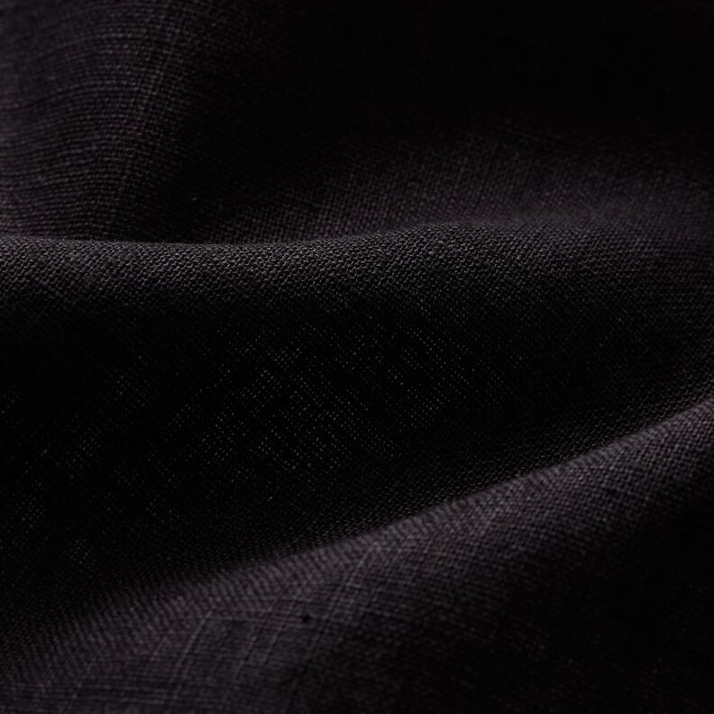Lehká lněná směs předepraná – černá,  image number 3