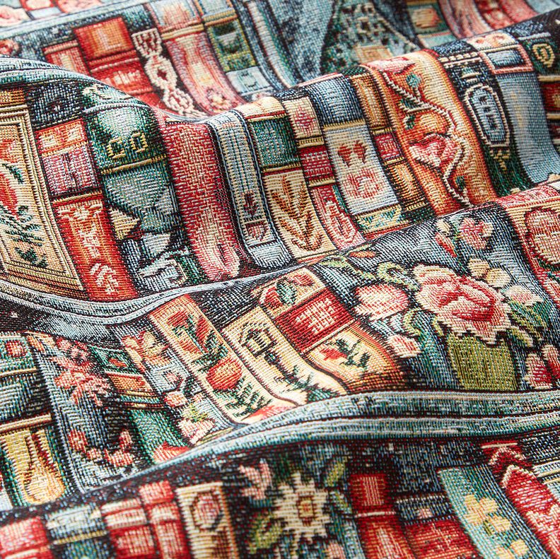 Dekoračn&iacute; l&aacute;tka Gobel&iacute;n Barevn&aacute; knihovna &ndash; modr&aacute; jedle/karm&iacute;nově červen&aacute;,  image number 2