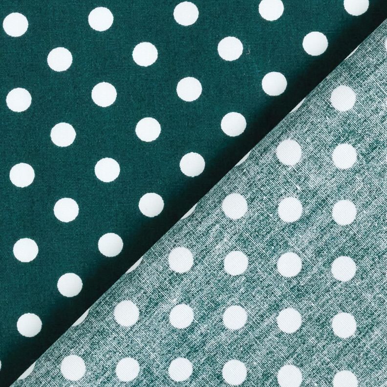 Bavlněný popelín Polka Dots – tmavě zelená/bílá, image number 4
