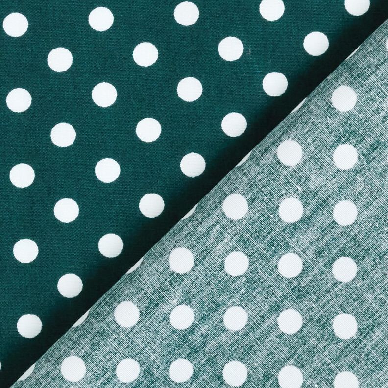 Bavlněný popelín Polka Dots – tmavě zelená/bílá,  image number 4