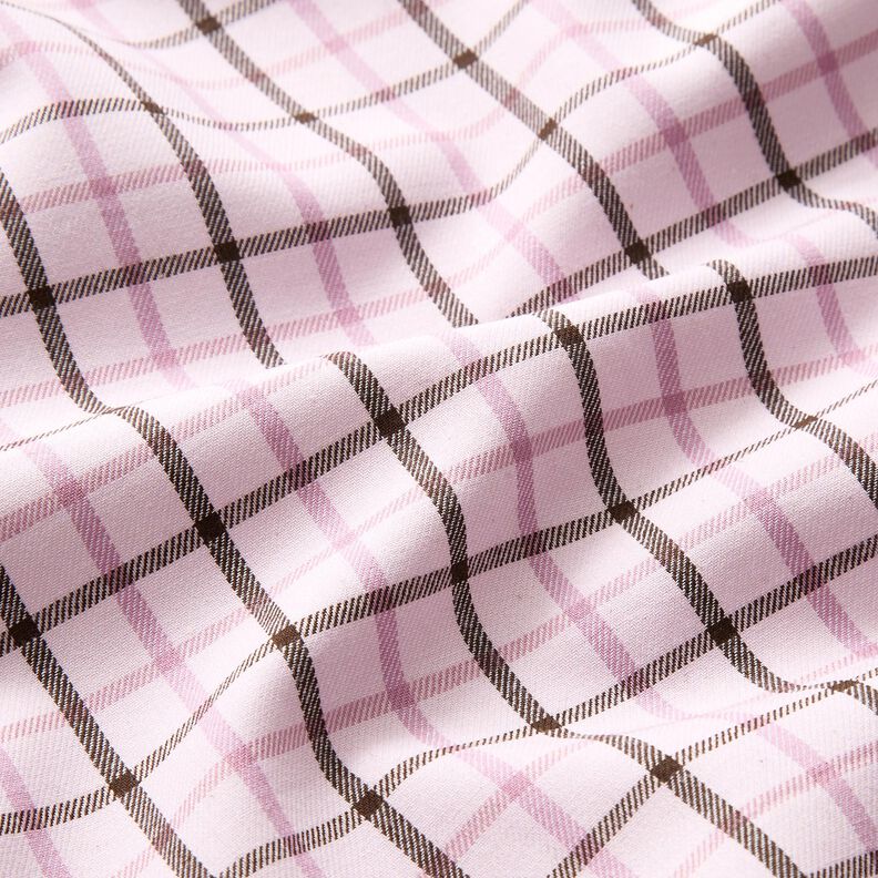 Bavlněná látka na košile s kostkovaným vzorem – rose/pastelově fialová,  image number 2