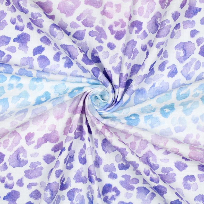 Mušelín / dvojitá mačkaná tkanina Barevný přechod leopardího vzoru digitální potisk | Poppy Fabrics, image number 3