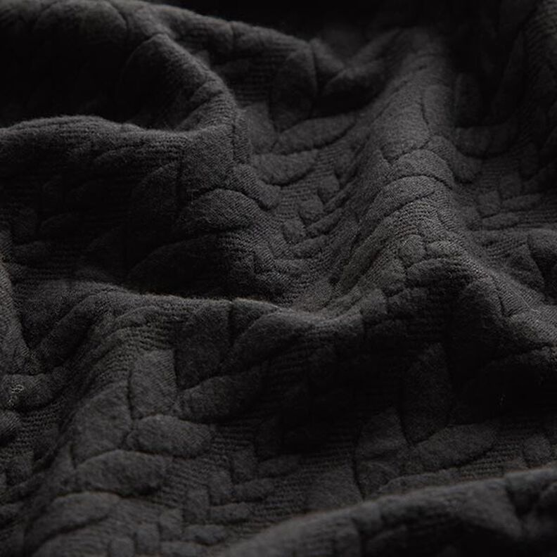 Žakárové žerzejové kloké Copánkový vzor – černá,  image number 2
