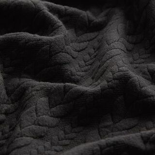 Žakárové žerzejové kloké Copánkový vzor – černá, 