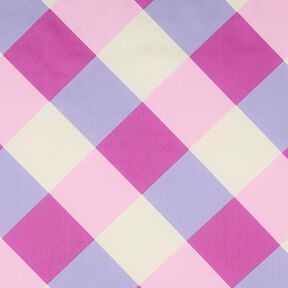 Bavlněný satén Large Gingham | Nerida Hansen – pastelově fialová/vlněná bílá, 
