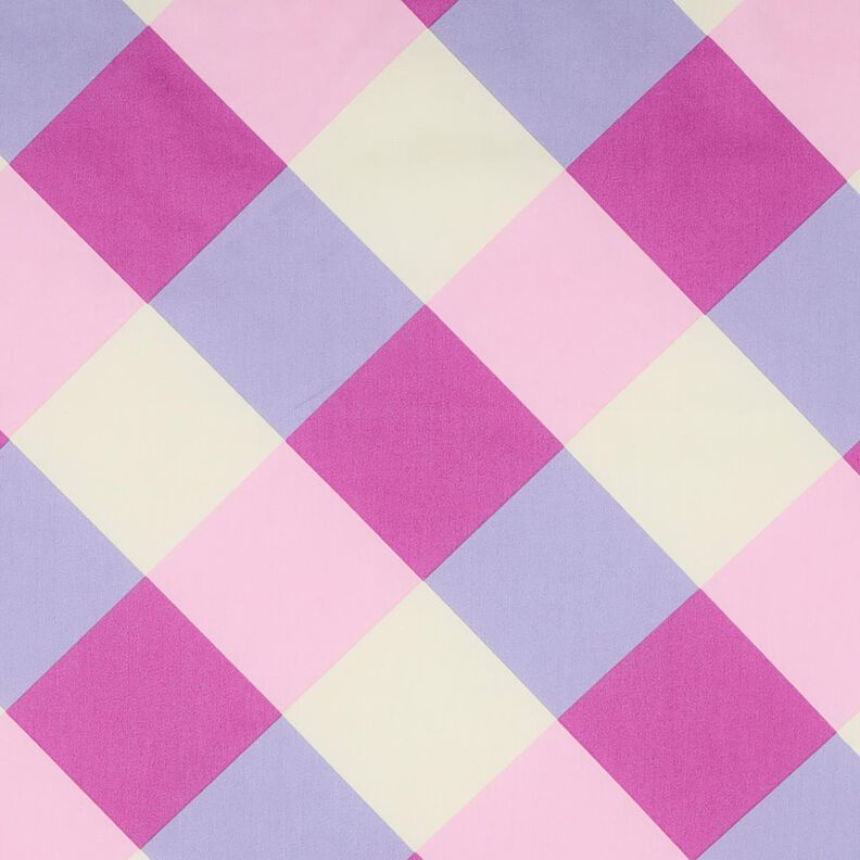 Bavlněný satén Large Gingham | Nerida Hansen – pastelově fialová/vlněná bílá,  image number 1