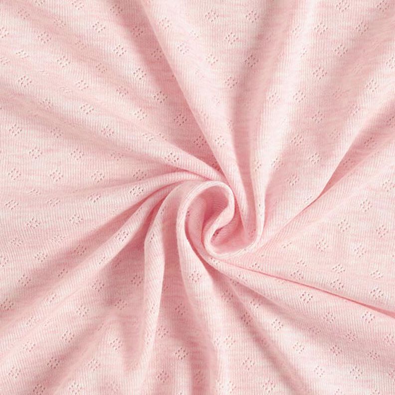 Žerzej z jemného úpletu s dírkovaným vzorem  Melange – světle růžová,  image number 1
