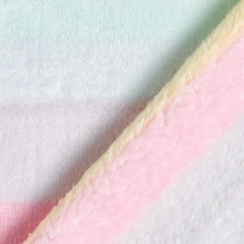Hebký fleece Pastelové duhové pruhy – světle žlutá/růžová, image number 4