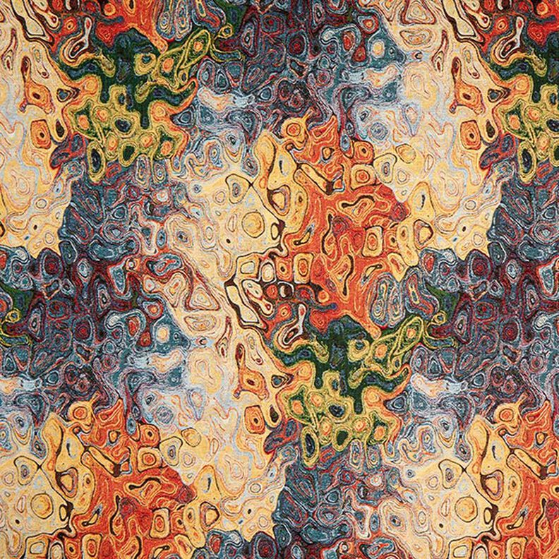 Žakárový gobelín abstraktní umění – modrá/červená/žlutá,  image number 1