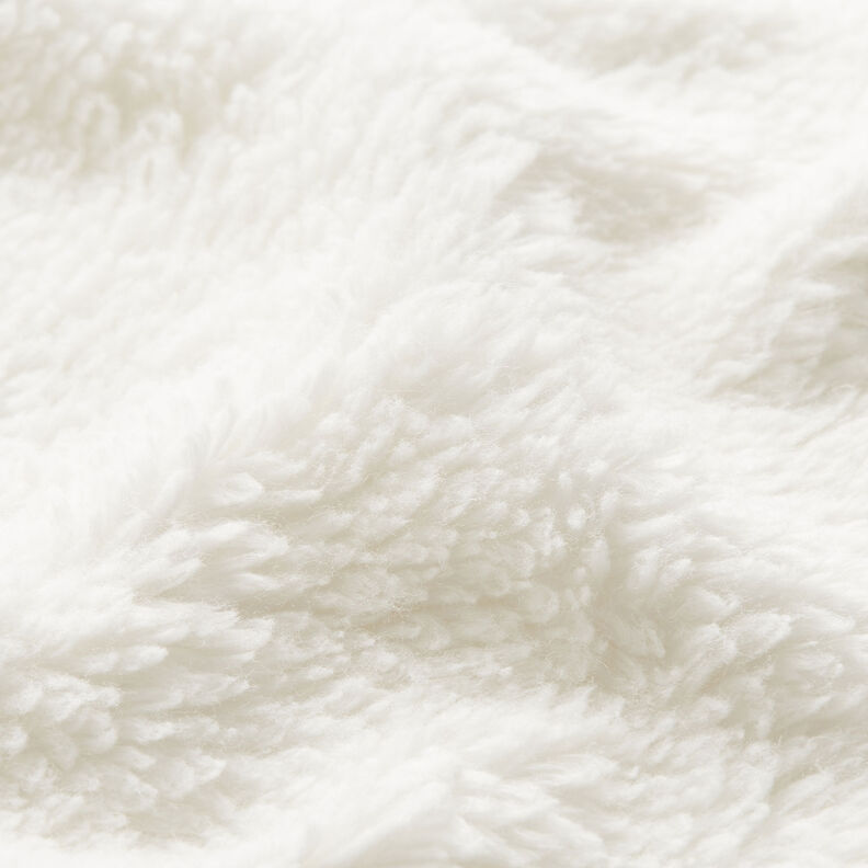 Materiál sherpa Směs s bavlnou Jednobarevné provedení – vlněná bílá, image number 2