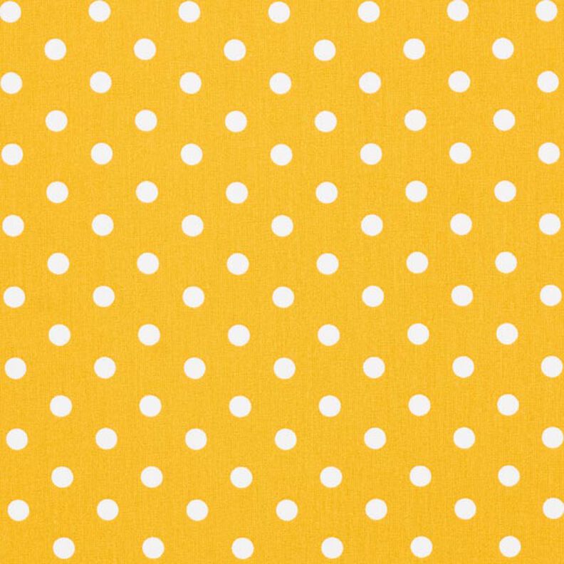 Bavlněný popelín Velké puntíky – hořčicove žlutá/bílá,  image number 1