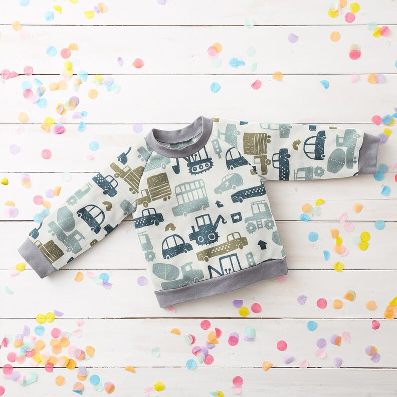 Francouzsk&eacute; frot&eacute; letn&iacute; tepl&aacute;kovina Nakreslen&aacute; vozidla &ndash; b&iacute;l&aacute;/modr&aacute;,  image number 7