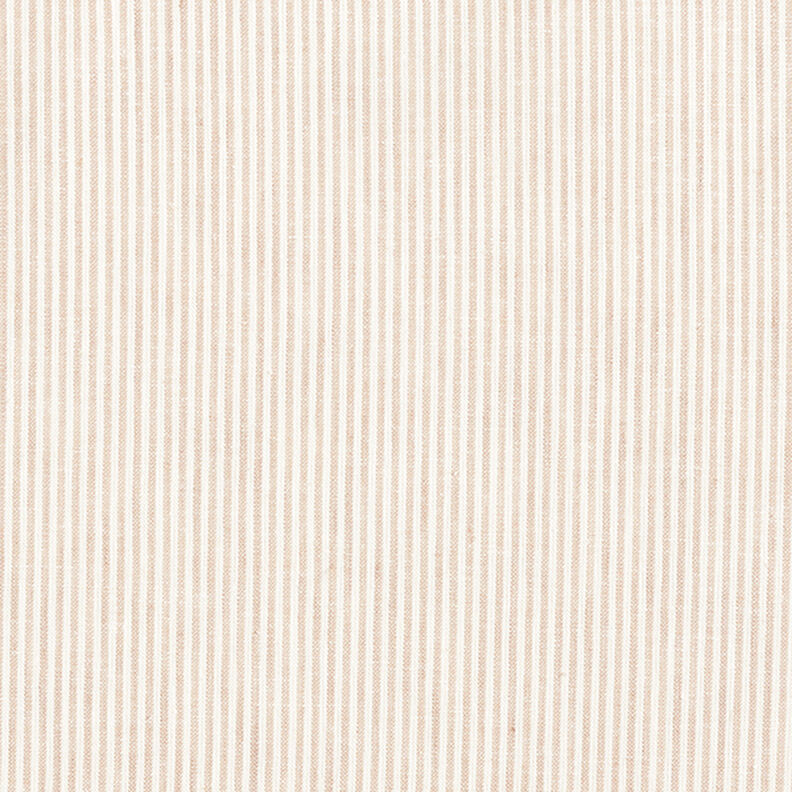 Směs lnu a bavlny proužek úzký – béžová/vlněná bílá,  image number 1