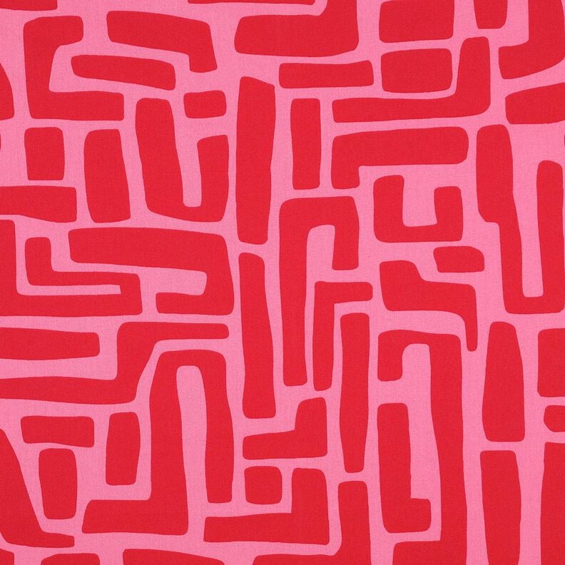Povrstvená bavlna abstraktní – červená/pink,  image number 1