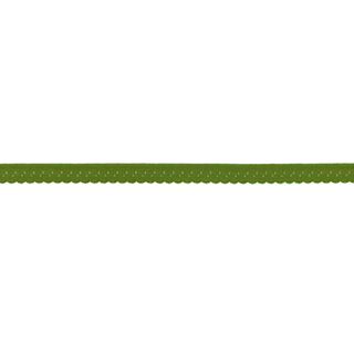 Elastická lemovací stuha Krajka [12 mm] – olivová, 