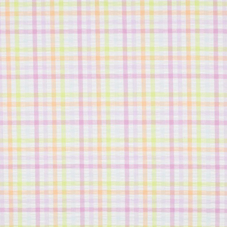 Seersucker Směs s bavlnou Barevné kostky – bílá/pastelově fialová,  image number 1