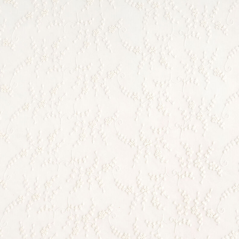 Tylová krajka malé květy – bílá,  image number 1