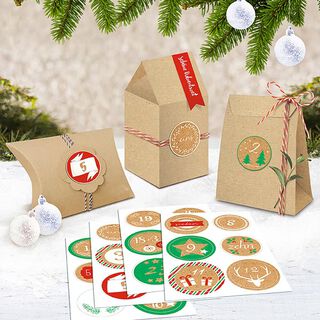 Sada nálepek Adventní čísla [ 24 ks ] – mix barev, 