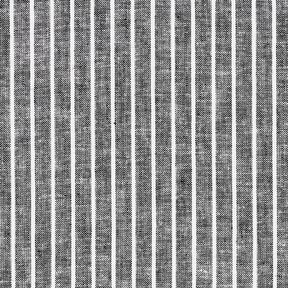 Směs lnu a bavlny Široké pruhy – černá/bílá, 