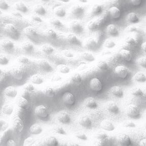 Hebký fleece vyražené puntíky – bílá | Zbytek 100cm, 