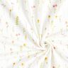 Bavlněný žerzej Akvarelové luční květiny digitální potisk – slonová kost/starorůžová,  thumbnail number 3
