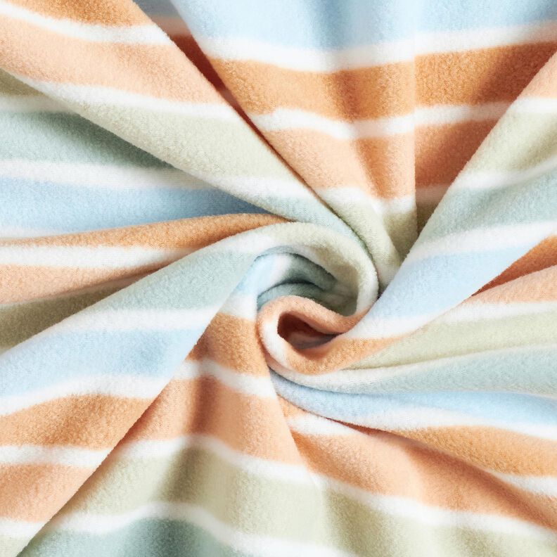 Fleece s protižmolkovou úpravou Barevné pruhy – bílá/zelená,  image number 3